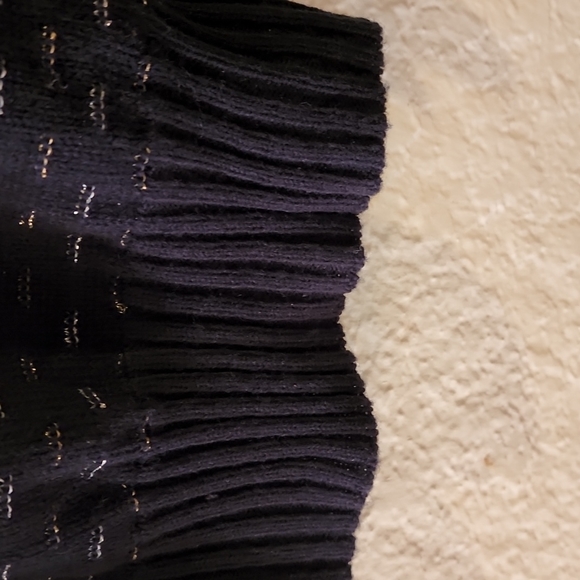 Vintage "Beverly Golderg Style" Acrylic Long Sleeve Metallic/Black Sweater - Picture 6 of 8